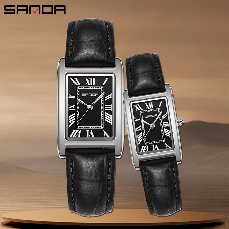 Vintage Collectible Watches - SANDA New Leisure Leather Strap Men