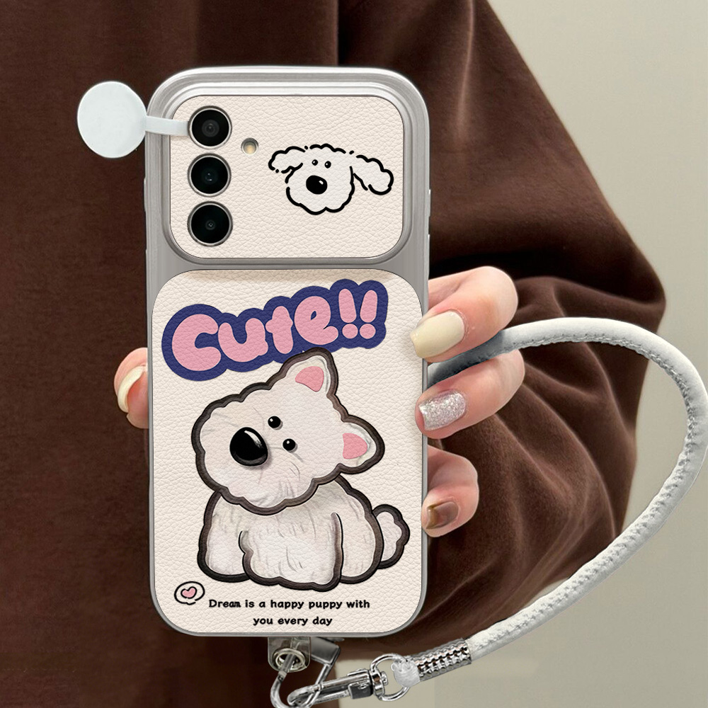 Cute Cartoon Dog Lanyard Phone - đánh giá và giá Camera Leather Case